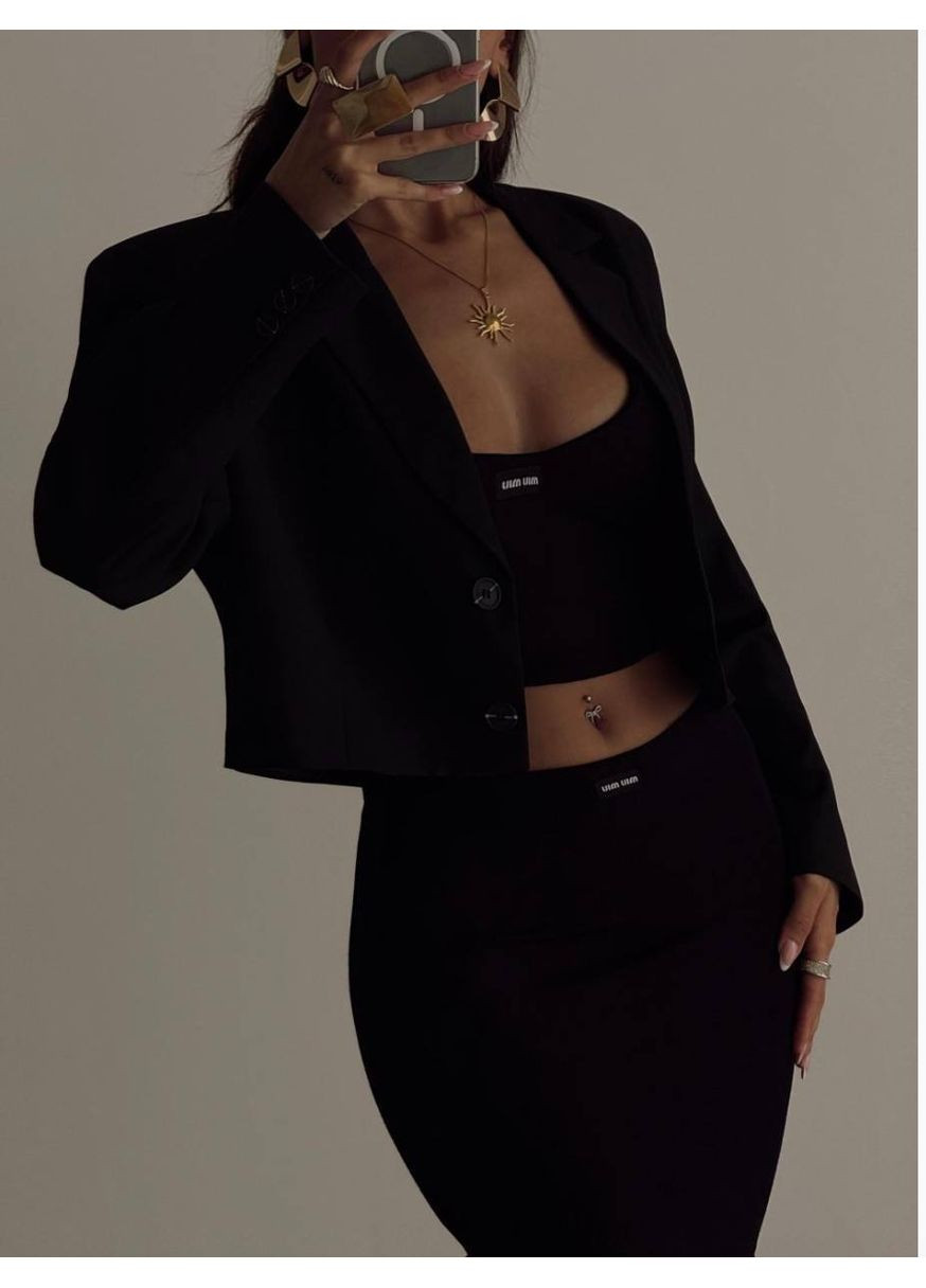 Черный женский 🖤 женский пиджак "mini classic" - стильный акцент в твоем гардеробе DK/DL Мода без кордонів однотонный - всесезон
