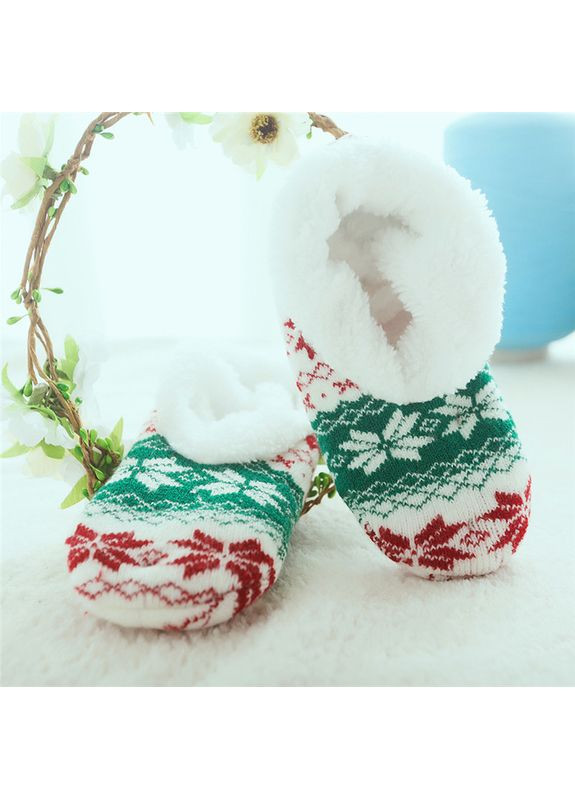 Комбинированные теплые тапочки-носки со стопперами новогодние новогодние (362135733)