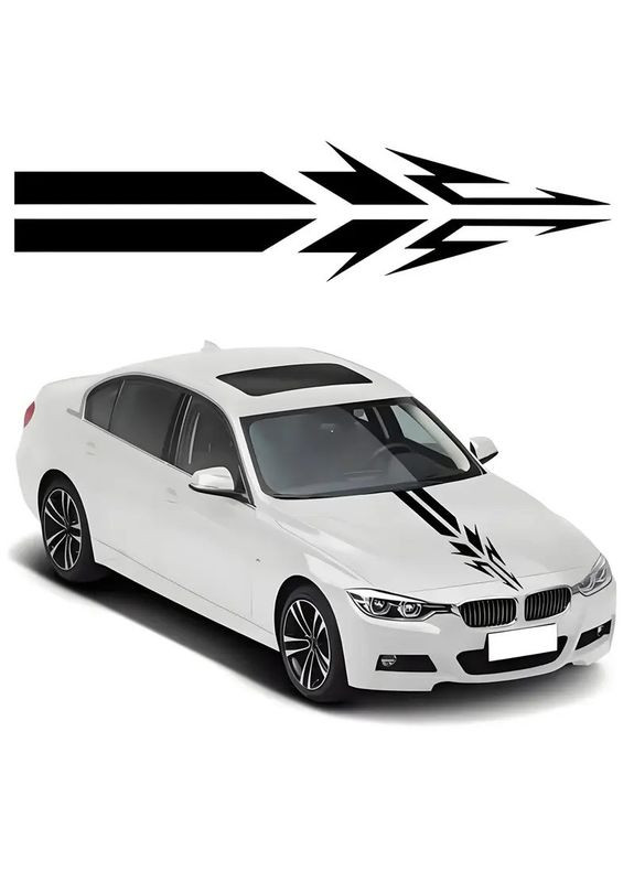 Полосы на капот 3D TUNING STUDIO Стрелы 970х240х0.070мм No Brand (363978876)