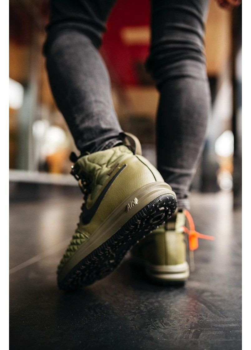 Серые демисезонные кроссовки мужские nike duckboot 17 green найк дакбут No Brand