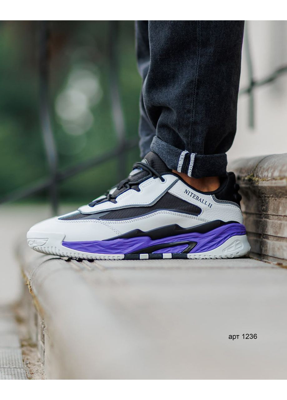Цветные кроссовки adidas niteball 2 white purpur No Brand