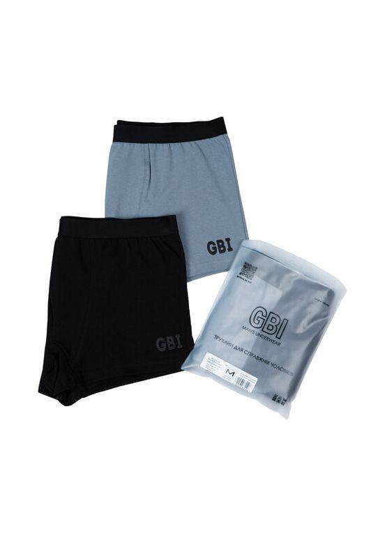 Комплект мужских трусов боксеров на широкой резинке GBI (2 шт) GABBI (369422186)