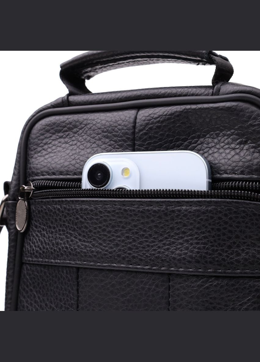 Практичная вертикальная сумка с ручкой для мужчин из натуральной кожи 22864 Vintage (329148892)