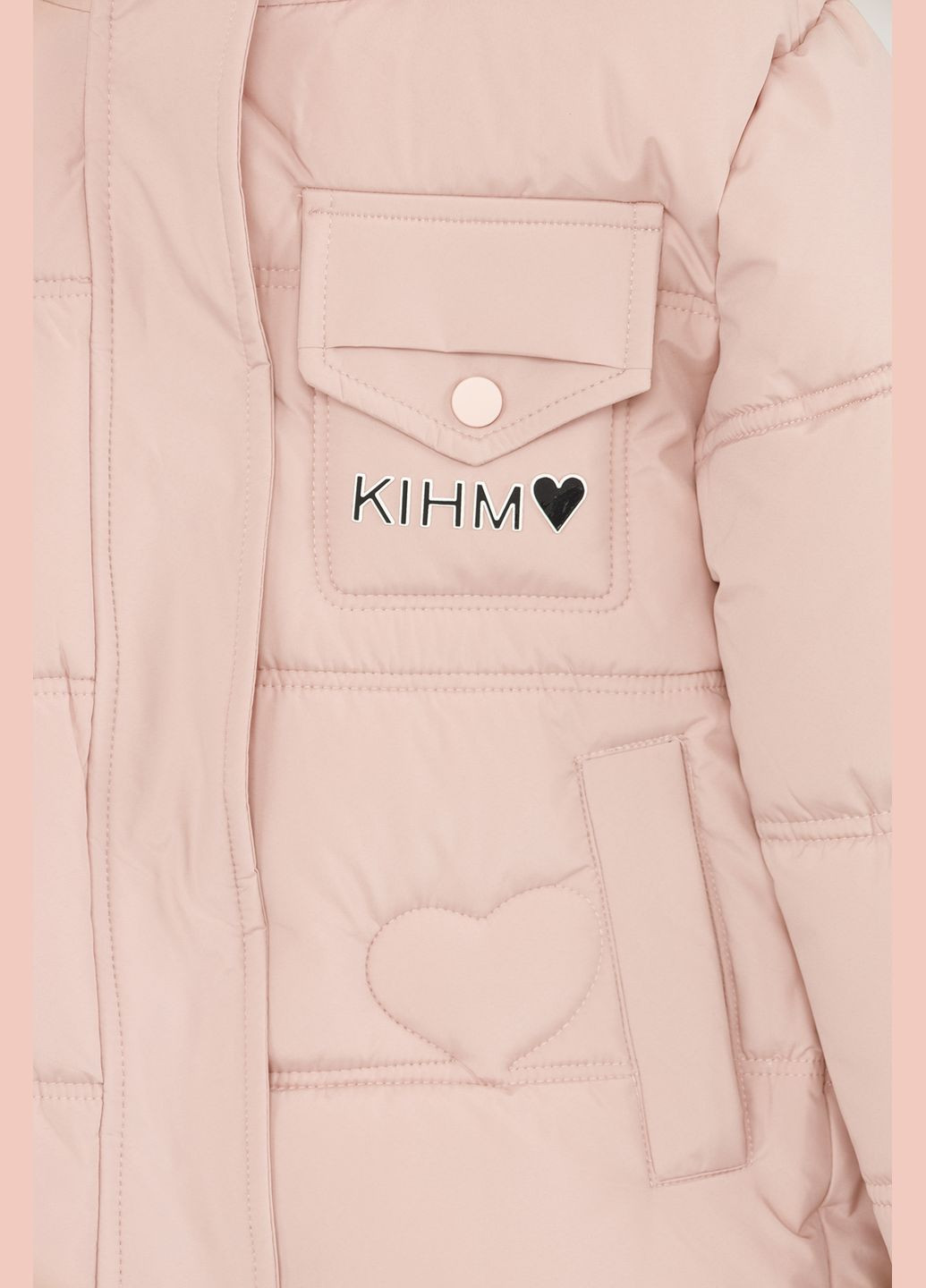 Светло-розовая зимняя куртка для девочки цвет пудровый цб-00254750 YICHENG