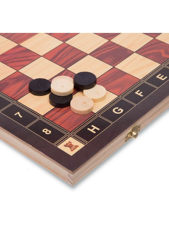 Шахи, шашки, нарді 3 в 1 дерев'яні з магнітом ZC034A (фігури-дерево, розчин дошки 34см x 34см) SP-Sport (354703632)