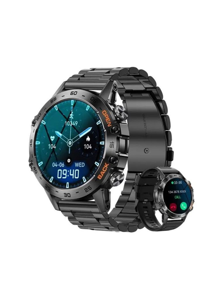 Чоловічий смарт-годинник водонепроникний K52 з тонометром + 2 ремінці UWatch (389105913)
