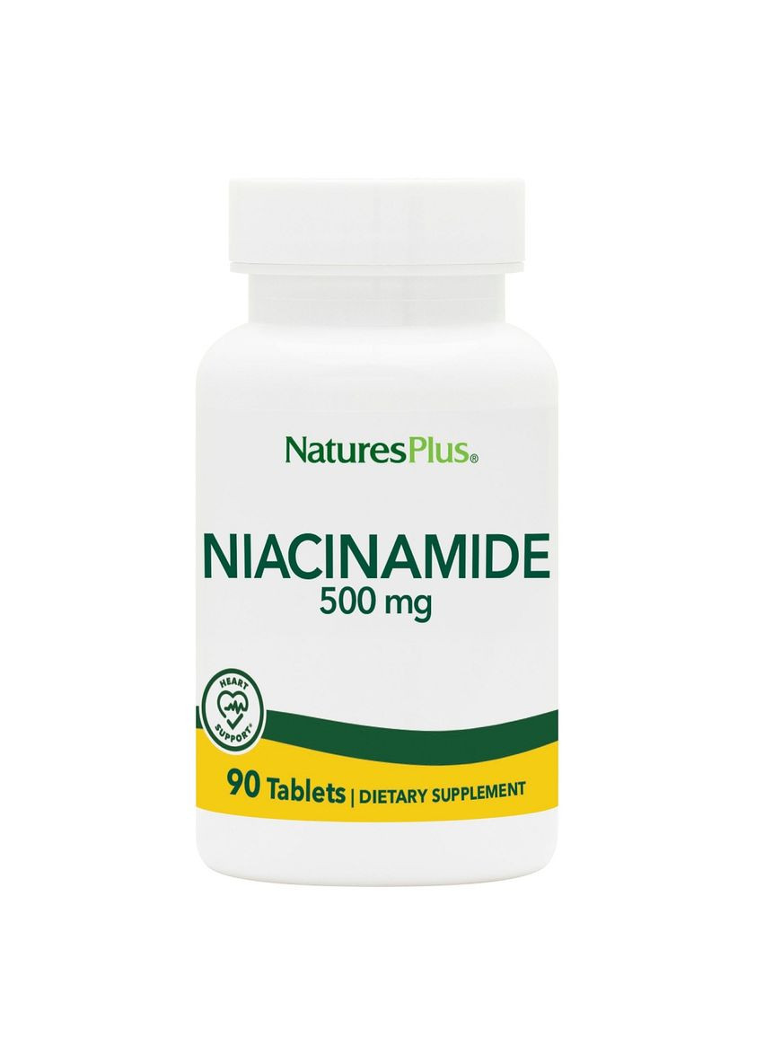 Ниацинамид (В3), Niacinamide, 500 мг, 90 таблеток Natures Plus (326055208)