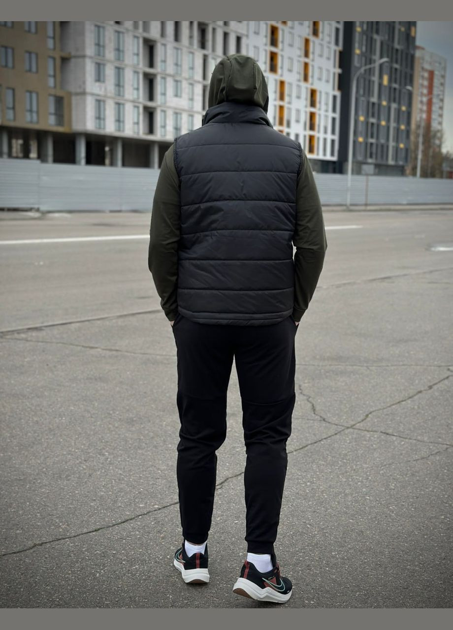 Комбинированный демисезонный базовый демисезонный костюм худые хаки + черные брюки + жилетка Vakko