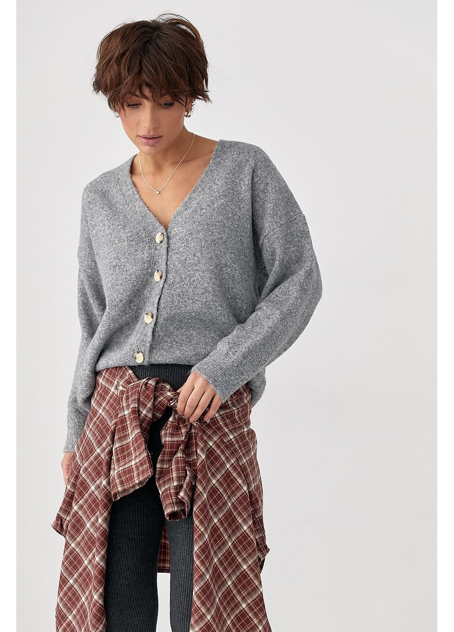 В'язаний кардиган на ґудзиках з V-подібним вирізом Lurex (369776146)