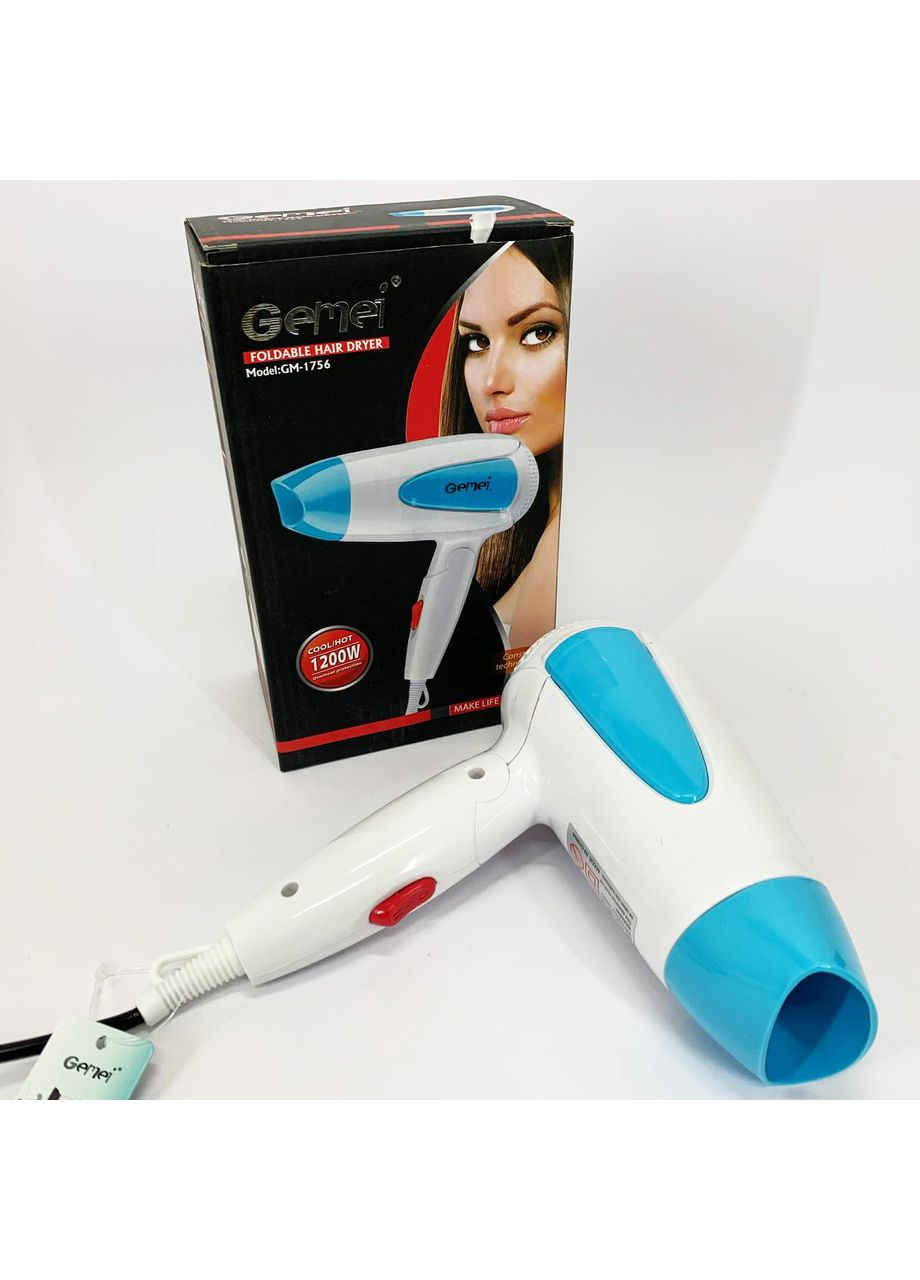 Электрический фен для укладки GM-1756 1200 Вт, Фен для дома, Удобный фен для DF-829 укладки волос Gemei (366238555)