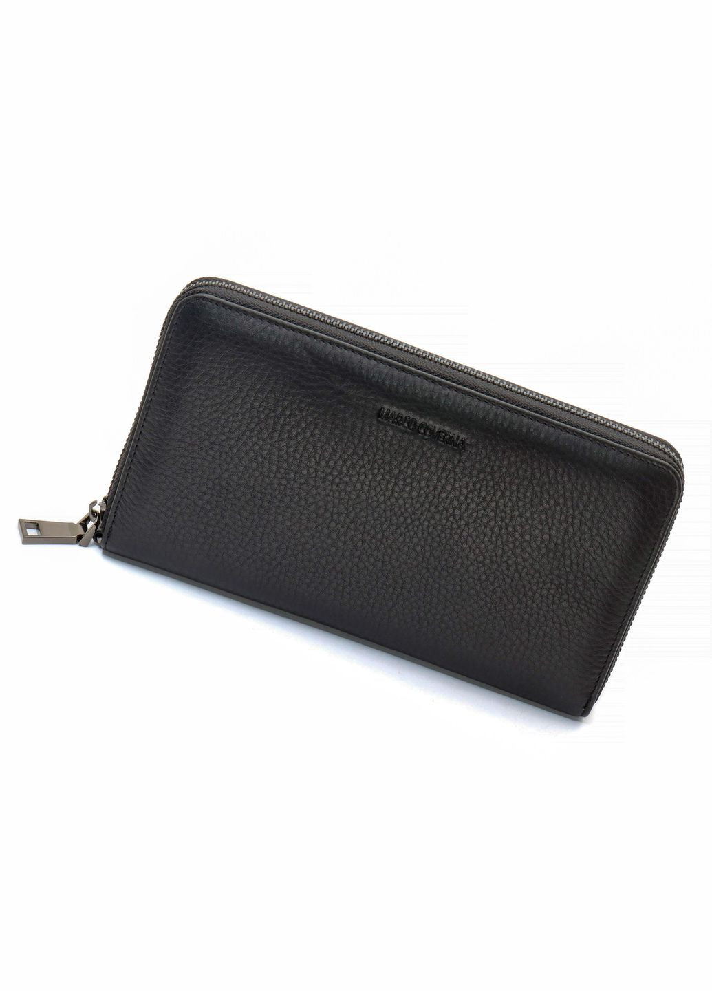 Чорний гаманець-клатч з блоком під картки під однією блискавкою з натуральної шкіри МС-5901Q Marco Coverna (359380868)