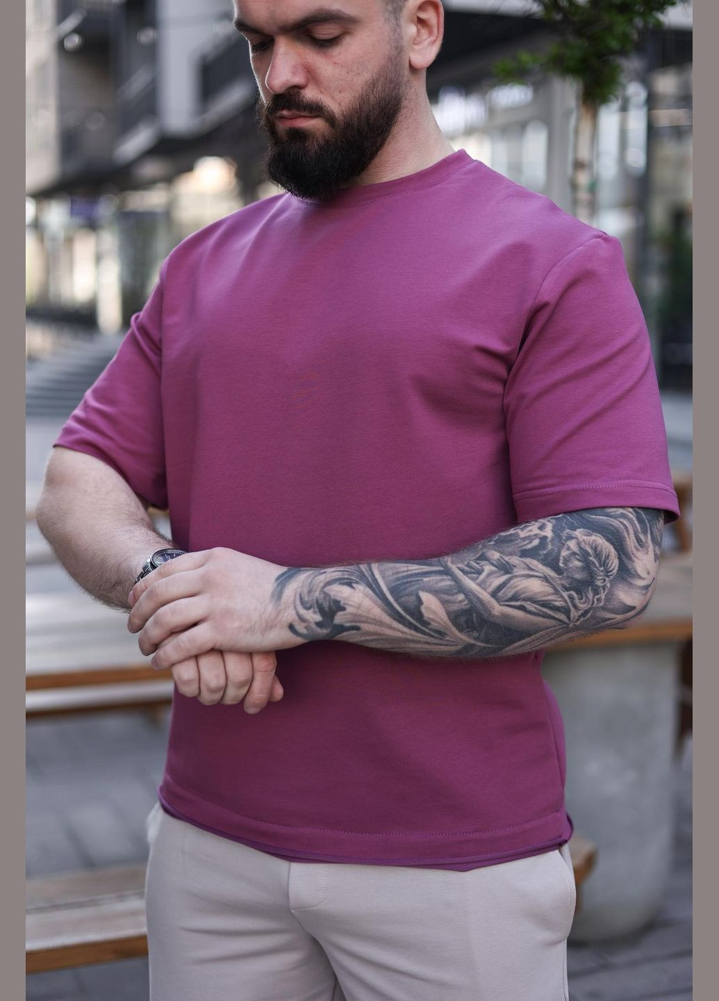 Бордовая футболка мужская оверсайз топ качество No Brand