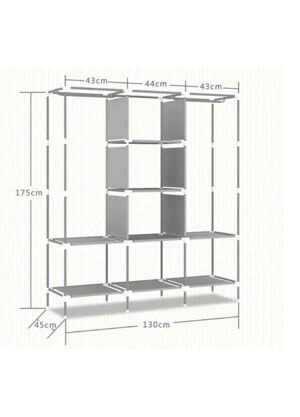 Складной тканевый шкаф для хранения одежды на 8 полок 130×45×175 см 88130 No Brand (357226570)