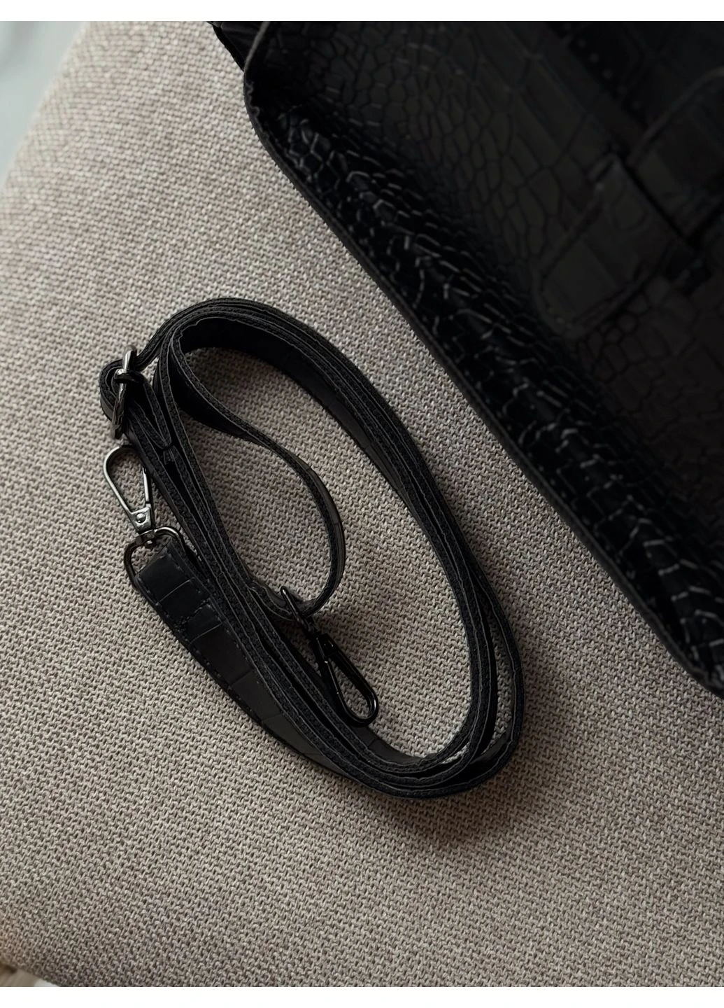 Жіноча сумка Tote Croc Чорна Savvy (376238935)