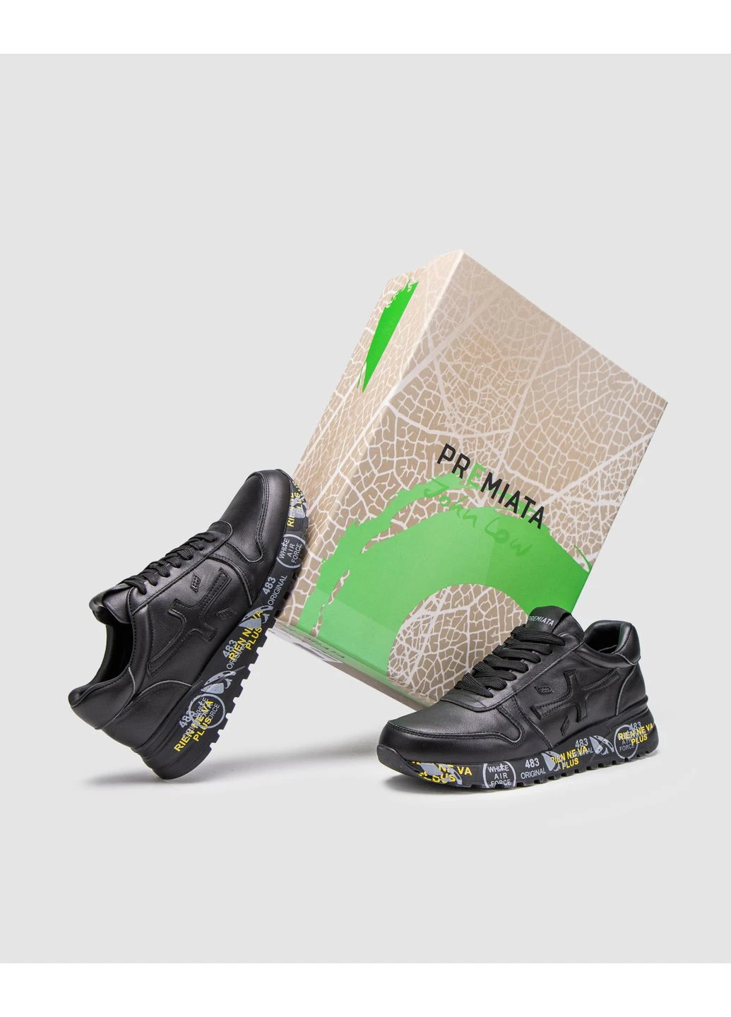 Чорні літні кросівки premiata lander total black преміата No Brand