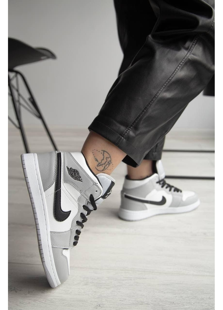 Серые зимние кроссовки мужские nike air jordan 1 grey fur 2.0 найк аир джордан No Brand