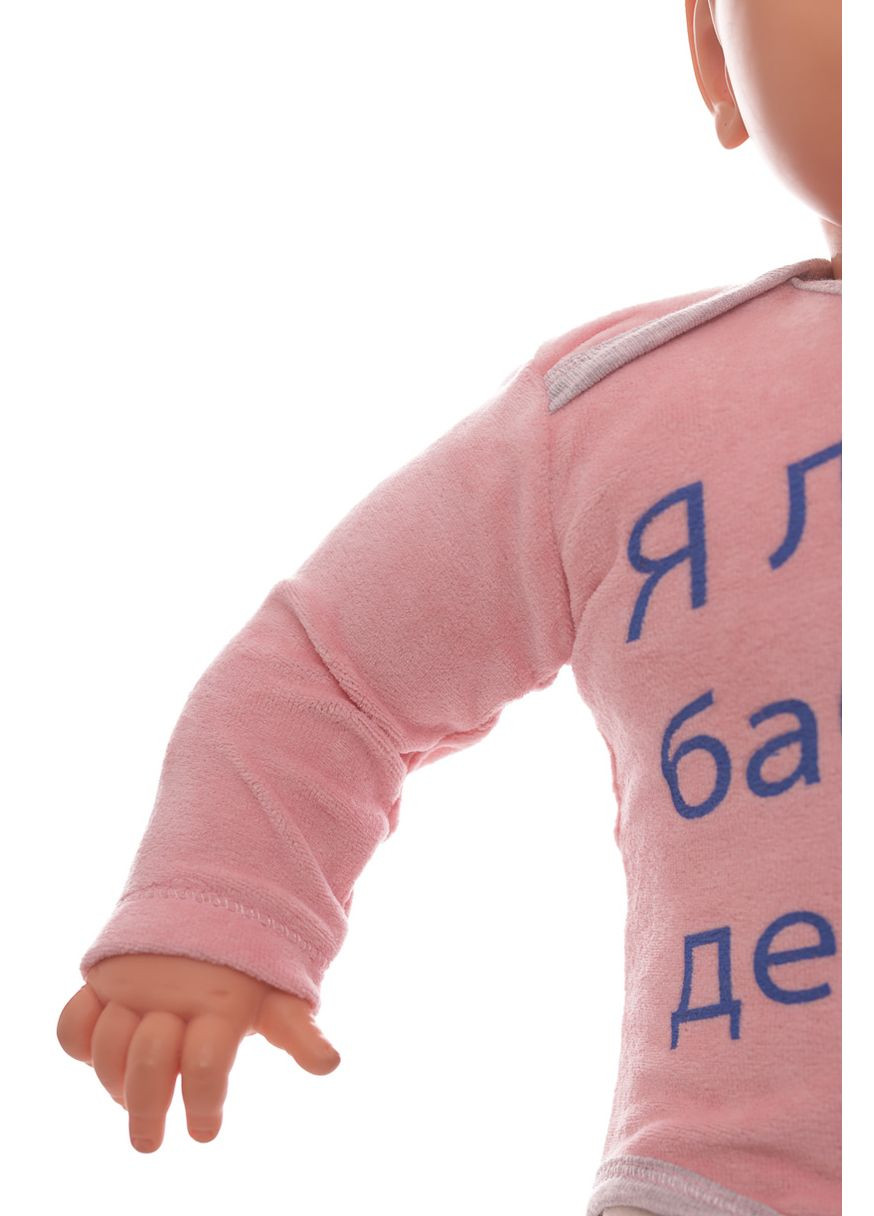Боді з довгим рукавом для велюр рожевий Люблю бабусю MiniPapi 62 см (26724) BABYKROHA (297198044)