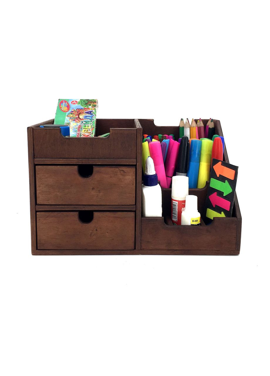 Органайзер настільний з дерева Лорел капучино (КНЦ-006709) No Brand (328225801)