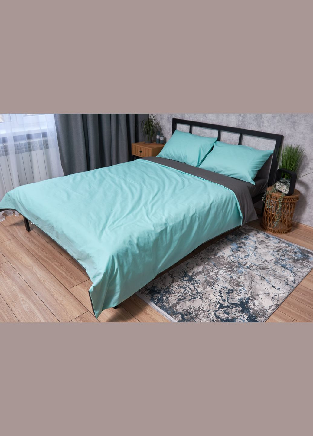 Комплект постільної білизни Бязь Gold Люкс «» сімейний 143х210х2 наволочки 4х70х70 (MS-820002117) Moon&Star Gray Mind (285717355)