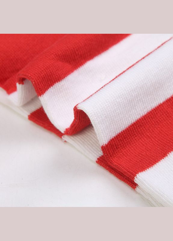 Панчохи червоні та білі смужки трикотажні заколінки 11840 one size No Brand (335413981)