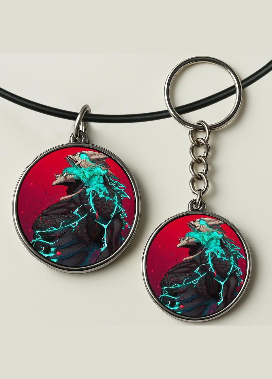 Набір підвіска (кулон) та брелок Аніме Кайдзю #01 (подарунковий набір) No Brand (332633190)