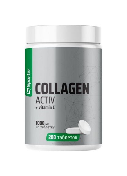 Пептиди яловичого колагену Collagen Active + Vitamin C, 200 таблеток Sporter (350352284)