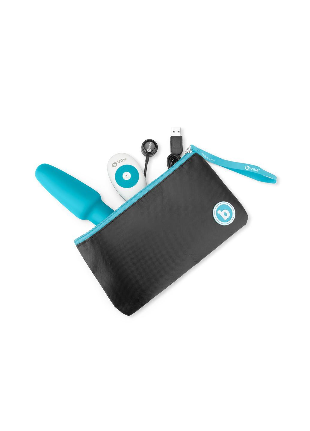 Анальна пробка з вібрацією та імітацією риммінгу Rimming Plug 2, блакитна B-Vibe (297132737)