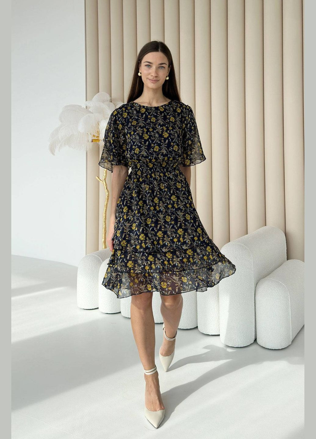 Синее кэжуал платье Nenka