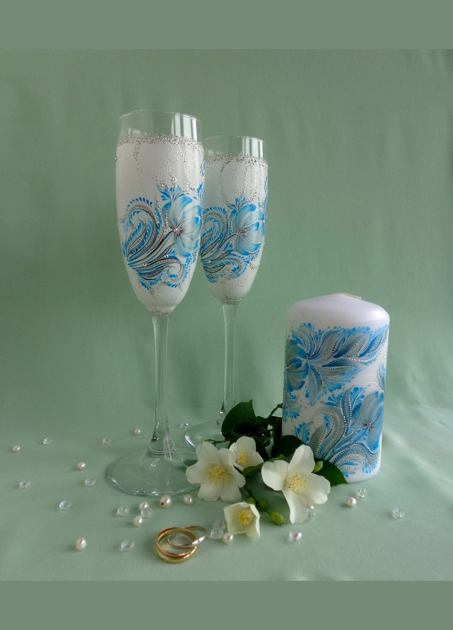 Весільні Келихи з оригінальною розписом ручної "Вальс квітів" No Brand (349842708)