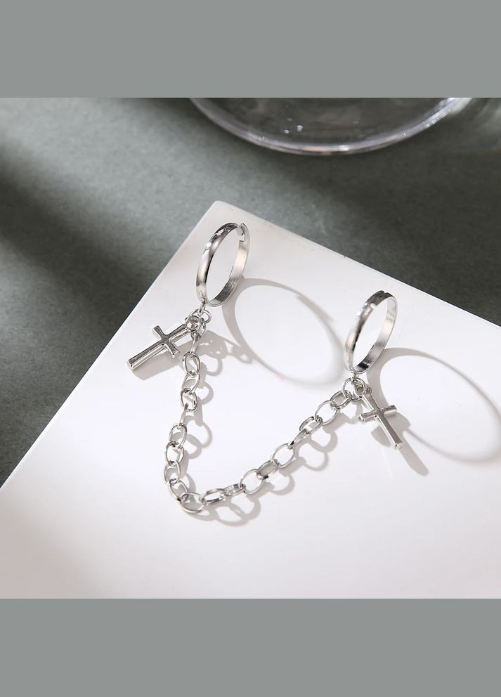Набор колец крестина 2 шт. соединенные цепочкой регулируемые с крестом No Brand (340463674)