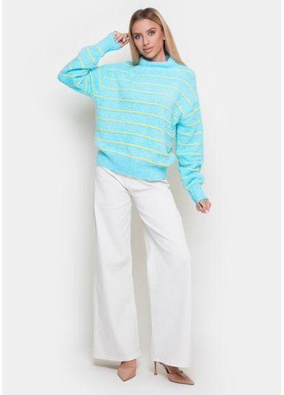 Комбинированный свитер 97716-em turchese/yellow sam onesize Samange