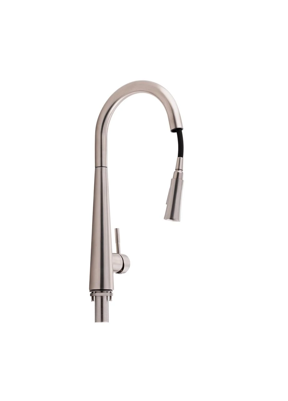 Змішувач для кухні Evicka з висувним виливом QTEVI91103UN Brushed Nickel PVD Qtap (396863365)