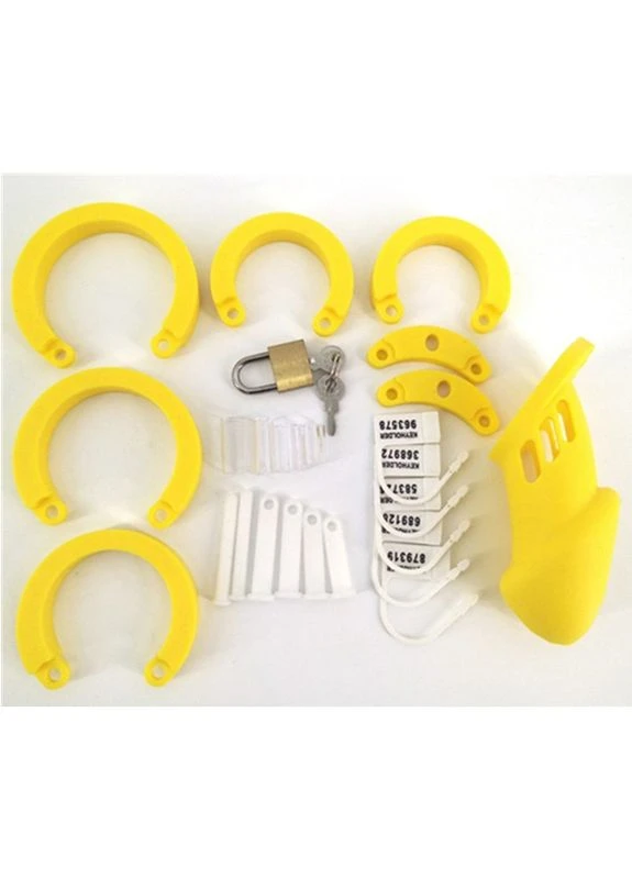 Мужское силиконовое устройство целомудрия CB-6000 Silicone Yellow Bdsm4u (381406213)