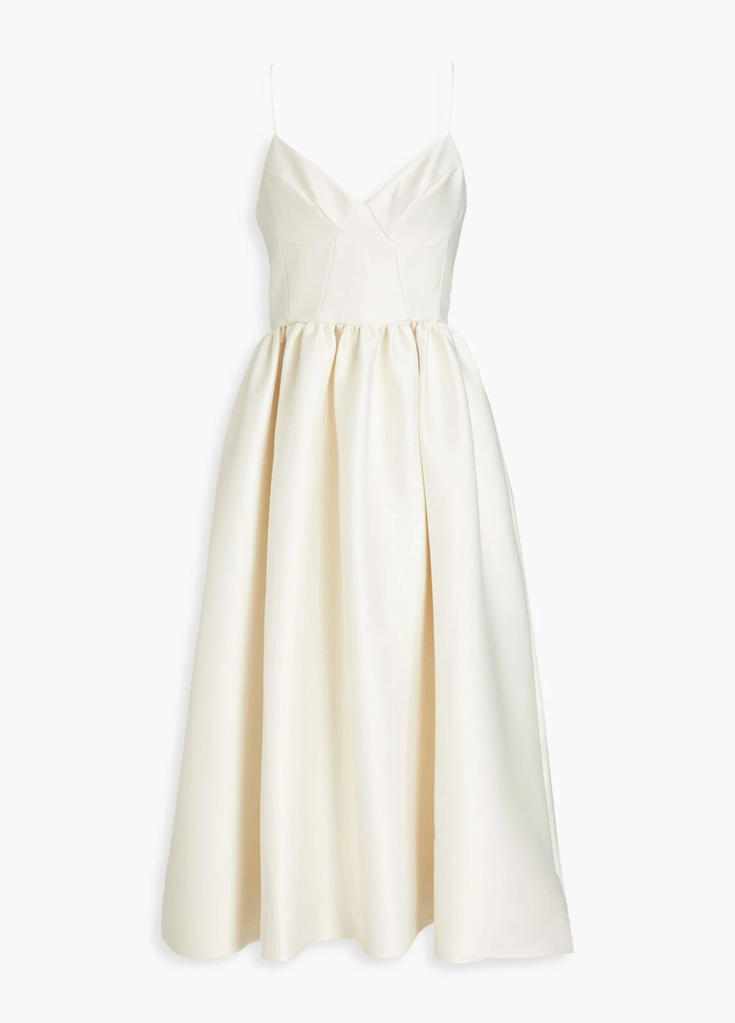 Айворі святковий, карнавальний, коктейльна, вечірня, ділова, кежуал стильна святкова сукня з кишеням від nicholas з пишною спідницею, кльош, а-силует, з корсетом, з відкритими плечима, плісована, з відкритою спиною No Brand