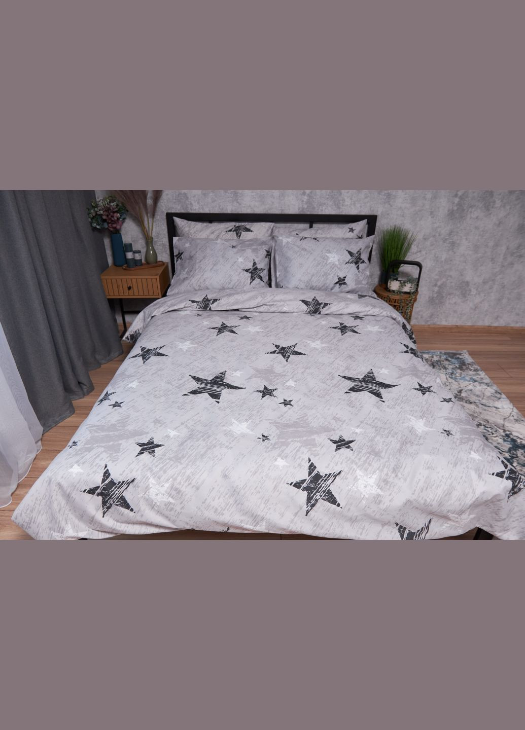 Комплект постельного белья Микросатин Premium «» евро 200х220 наволочки 2х70х70 (MS-820002380) Moon&Star starlight (286762391)