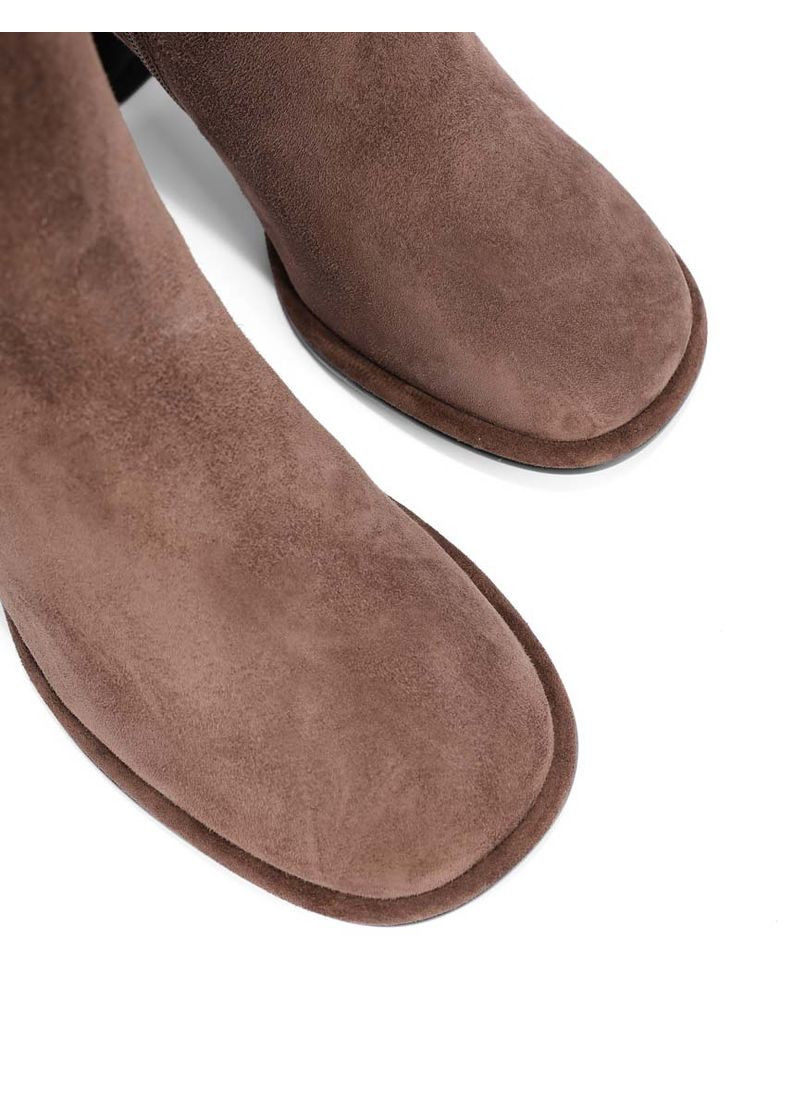 Осенние женские ботинки 6118-1 бежевый велюр MIRATON тканевые