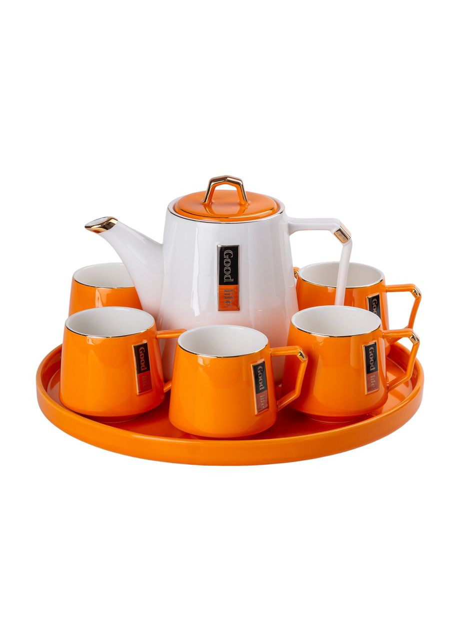 Чайный сервиз на 6 персон керамической подставкой Orange Jooki (358706681)