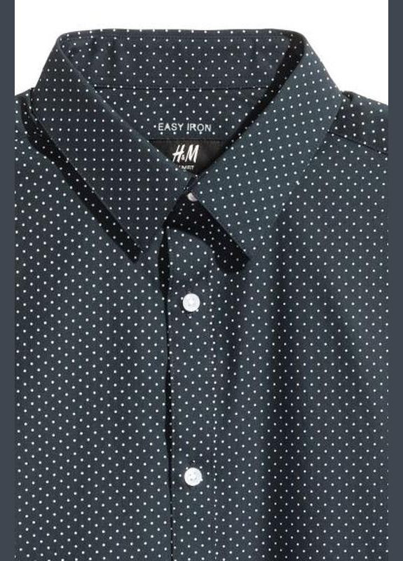 Синяя рубашка в горошек H&M