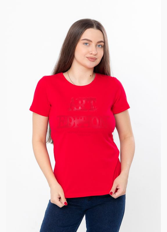 Красная летняя футболка женская летняя с рисунком с коротким рукавом Носи своє