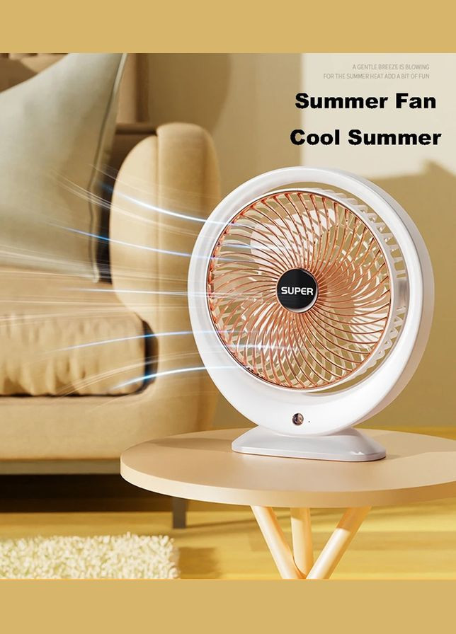 Вентилятор настольний с поворотом 180° 19128 4.5 Вт белый No Brand (364498143)