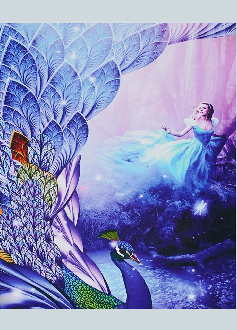 Алмазна вишивка павичі Мозаїка круглим камінням Чарівна принцеса 40х50 Картини стразами на підрамнику GA86338 TK Group (313402306)