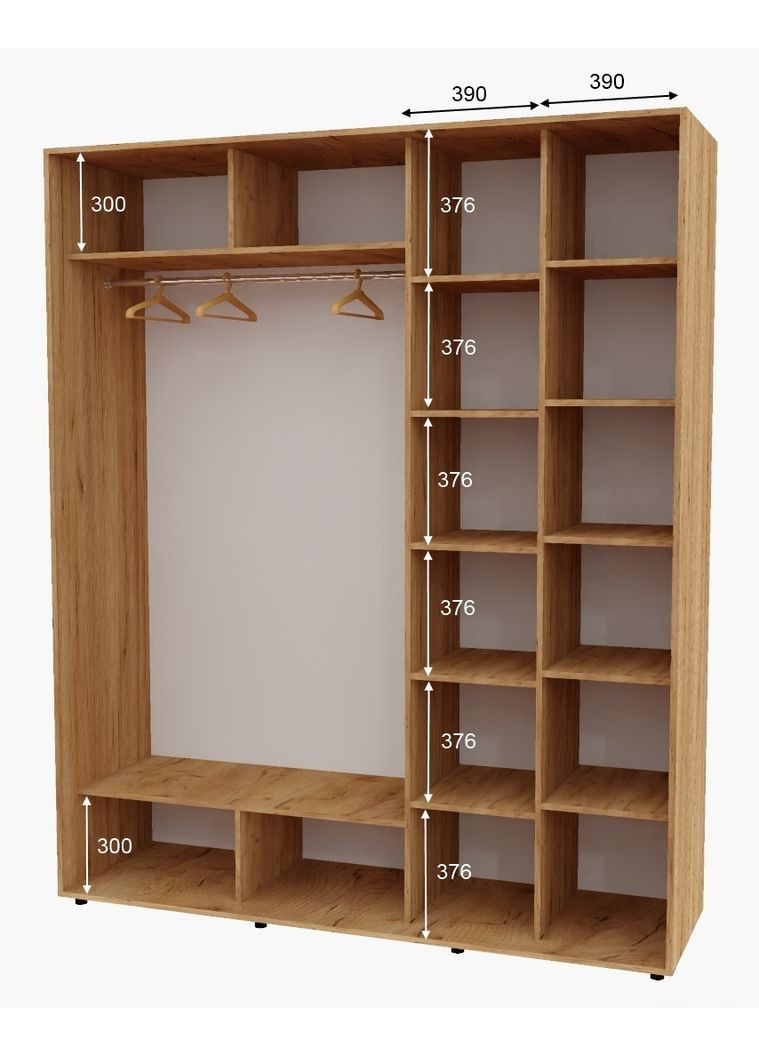 Шафа-купе дводверна 200*60*250 см Дуб крафт золотий 2 двері ДСП Алекса (360468029)