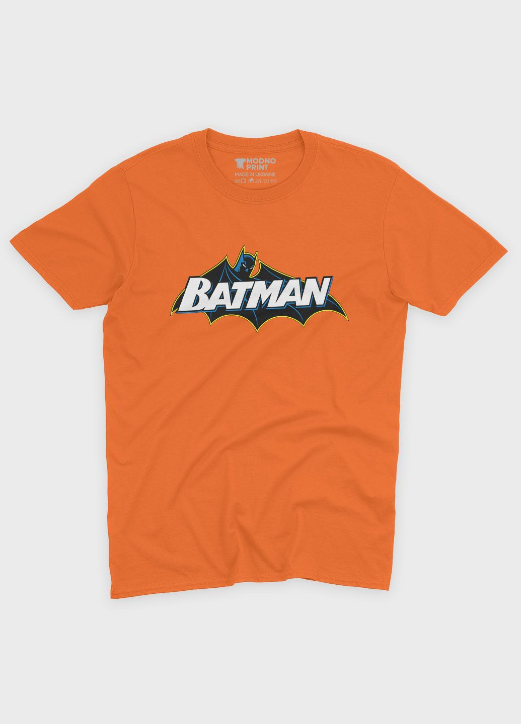 Оранжевая демисезонная футболка для мальчика с принтом супергероя - бэтмен (ts001-1-ora-006-003-021-b) Modno