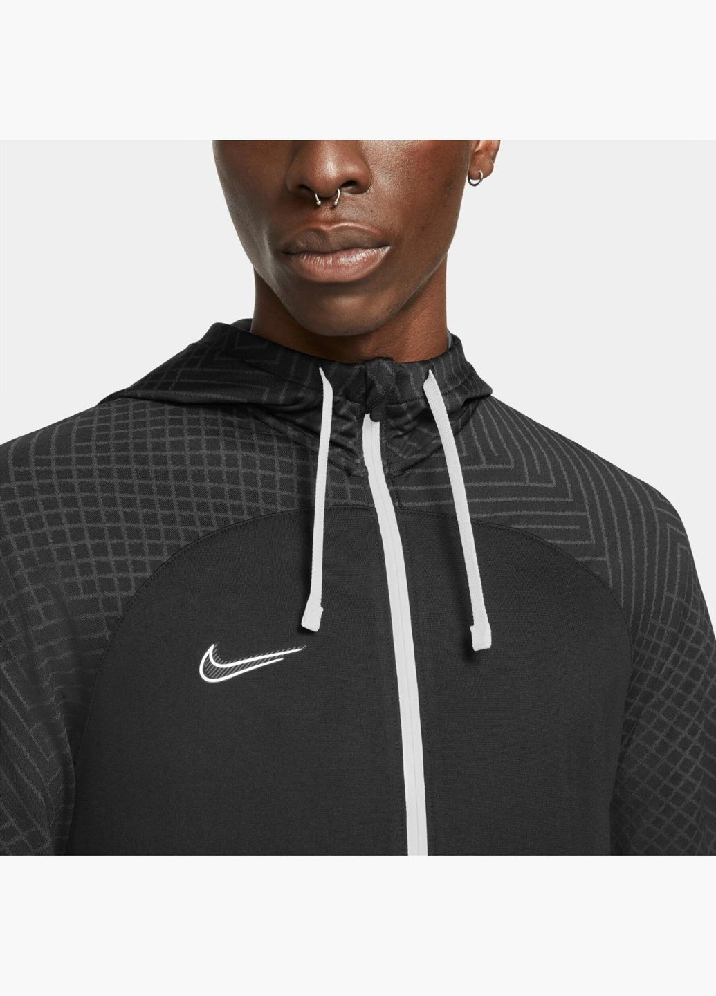 Толстовка чоловіча Dri-Fit Strike Black Dh8768-011 Nike (332610384)