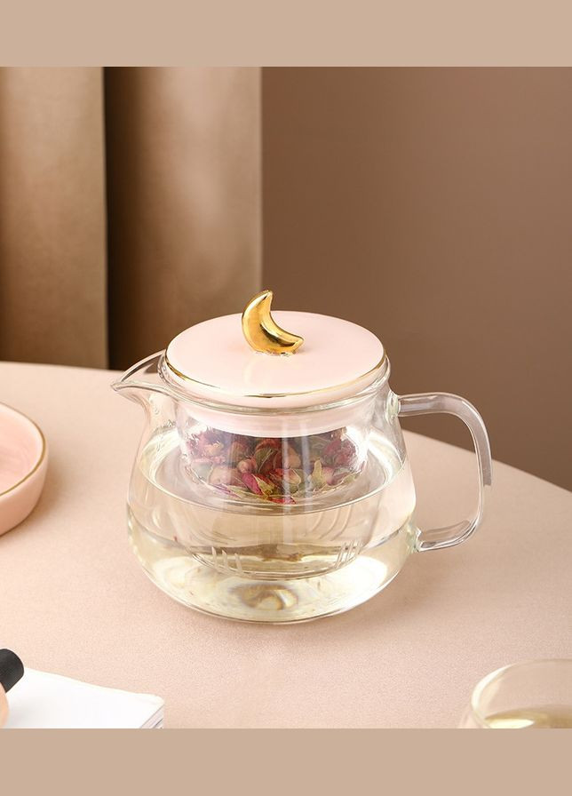 Чайний набір Місяць 12060 4 предмети рожевий No Brand (364499073)