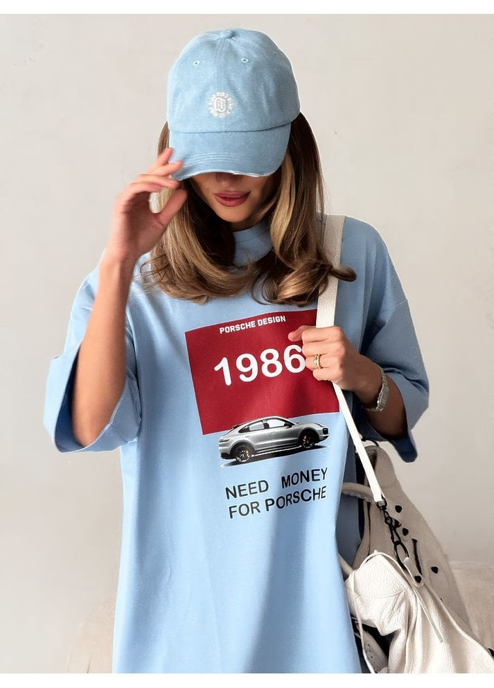 Футболка ПОРШЕ цвет голубой milirud - (366291615)