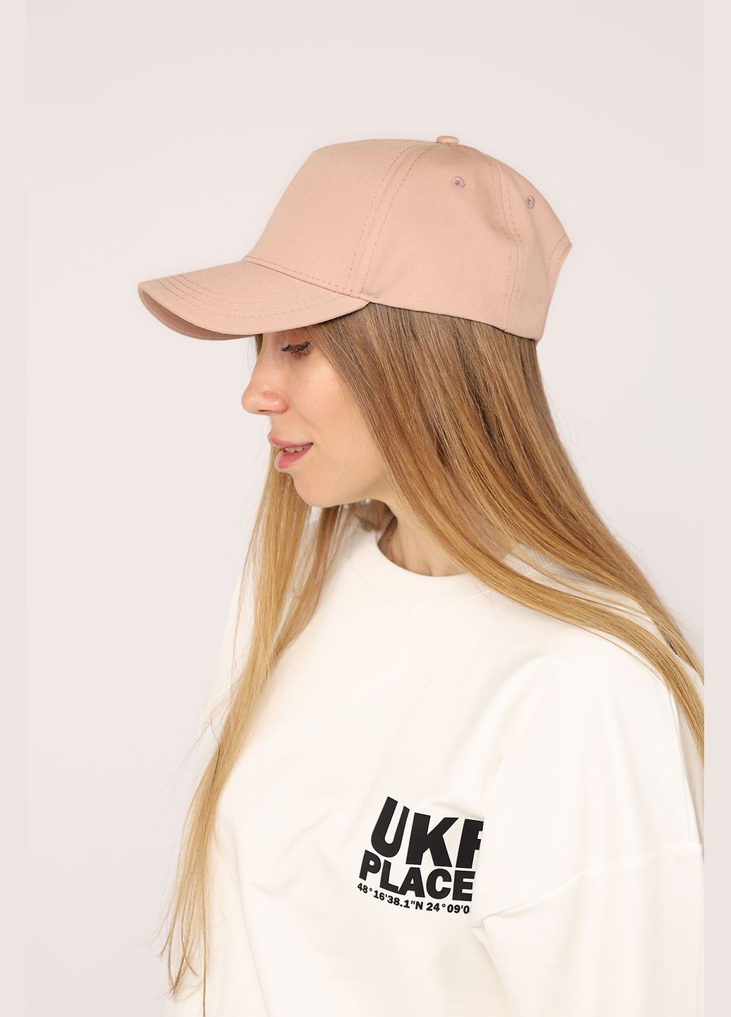 Бейсболка жіноча колір пудровий CB-00271981 No Brand (333298998)