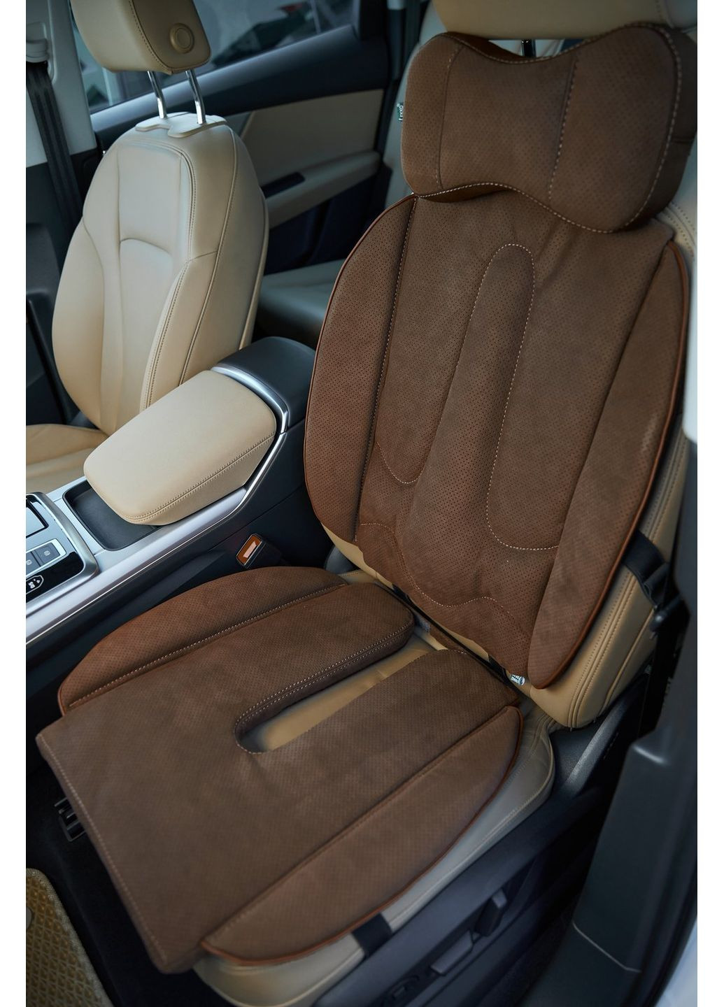 Топовий комплект з натуральної алькантари Ekkoseat 3. Коричневий. AV-123AL-401 Ekko Seat (353718794)