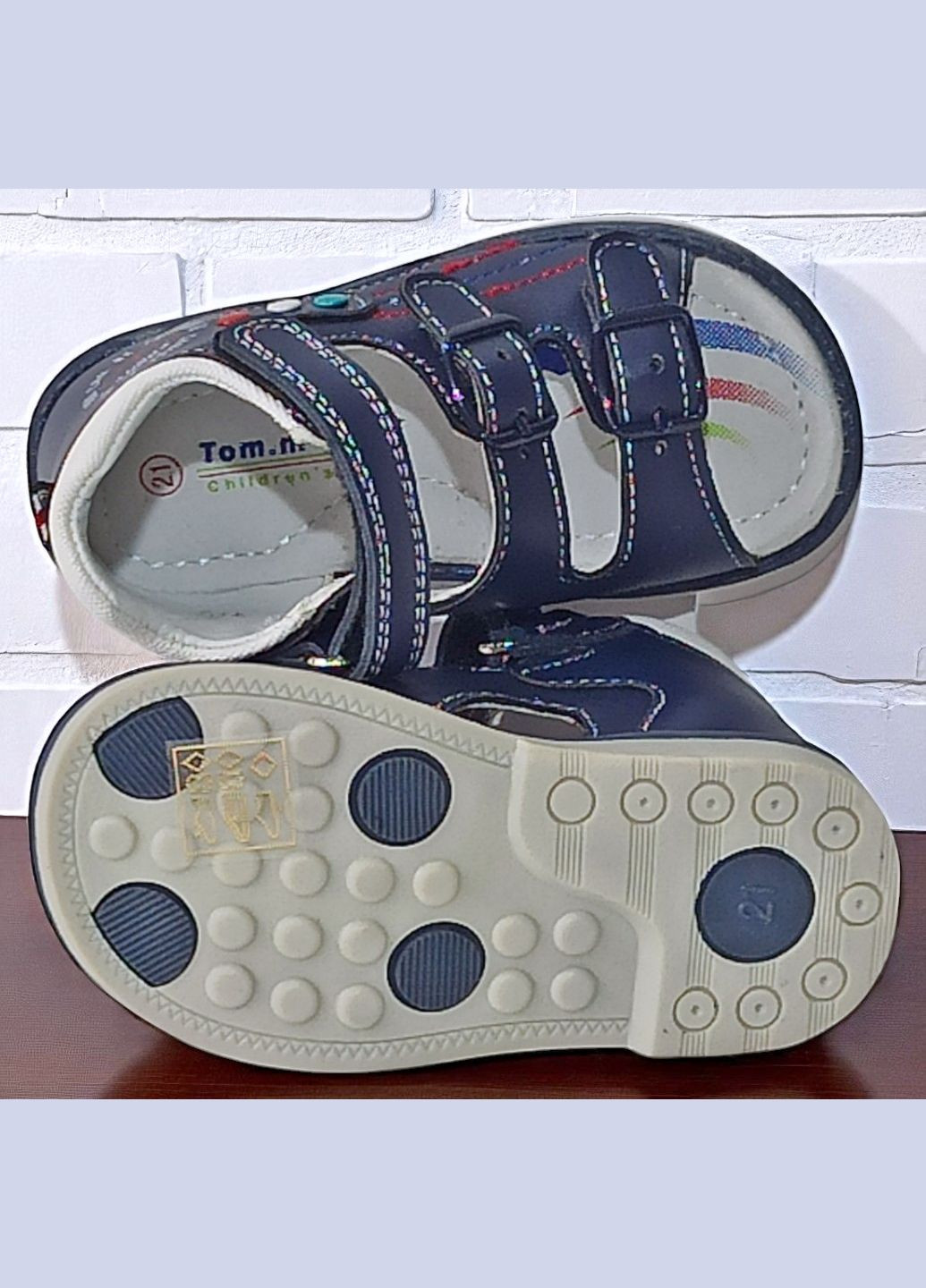 Синие повседневные ортопедические босоножки открытые сандалии на липучкее для мальчика том м Tom.M на липучке