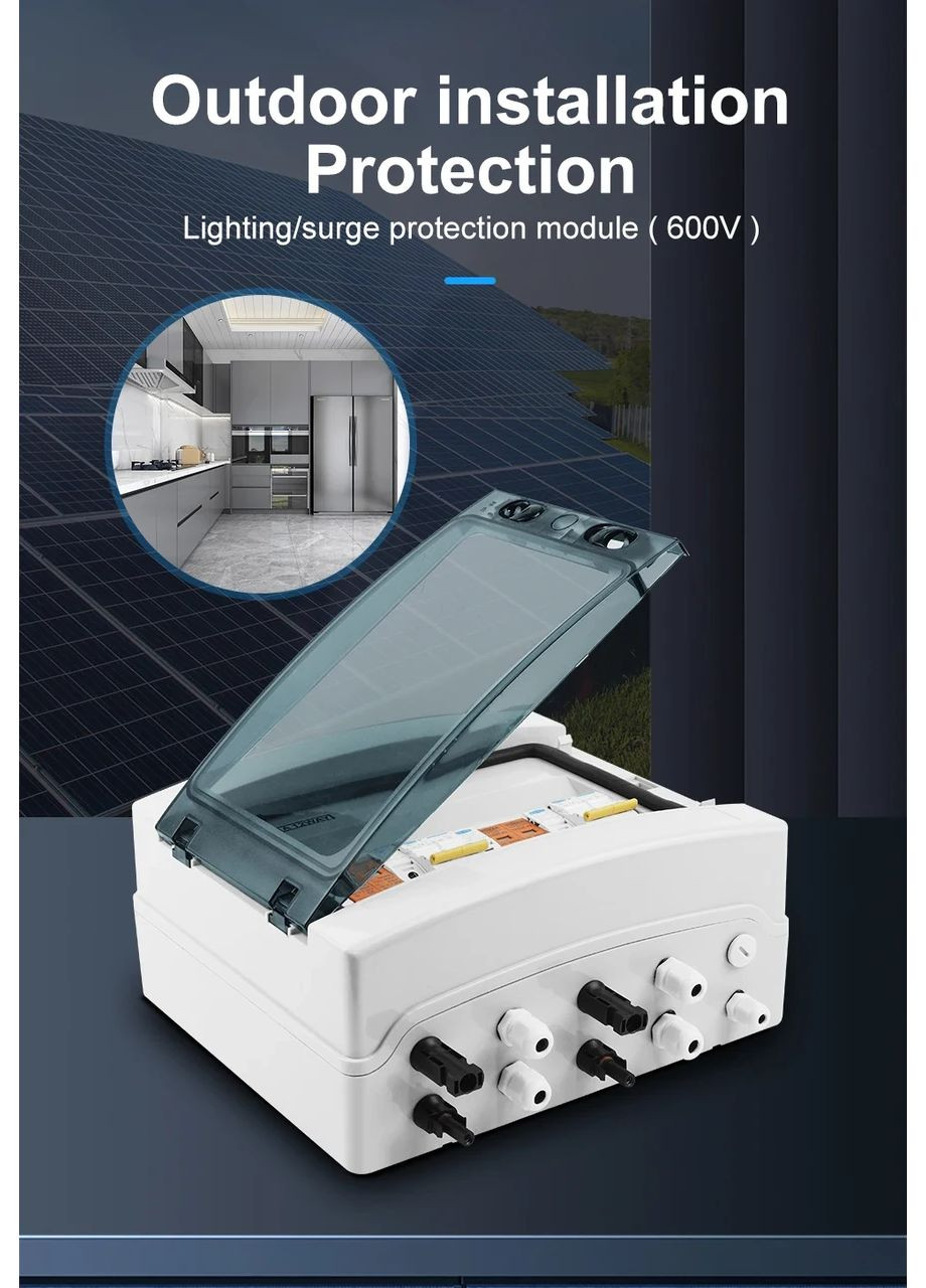 Щит защиты DC 25A 600V на 2 МРРТ стринга для автономных солнечных электростанций Tomzn (341324867)